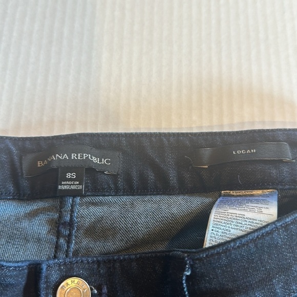 Banana Republic Logan dark jeans w 5 buttons down the legs zipper front poxkets - Picture 6 of 11